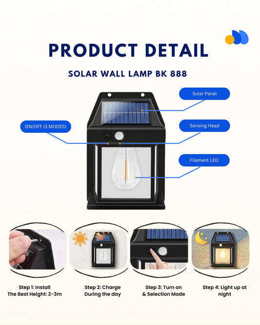 DLC - Solar Wall Lamp  مصباح الحائط الشمسي DLC